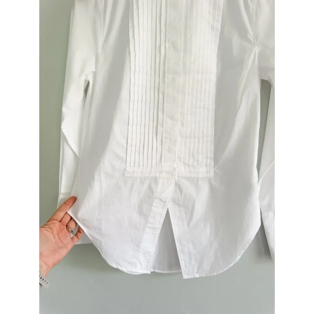 Madewell | NWT Cutaway Tuxedo Shirt White Poplin | Sz XXS